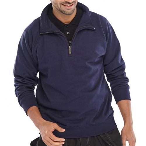 navy blue quarter zip sweatshirt