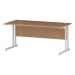 Trexus Rectangular Desk White Cantilever Leg 1600x800mm Oak Ref I002645