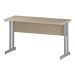 Trexus Rectangular Slim Desk Silver Cantilever Leg 1400x600mm Maple Ref I002423