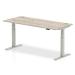Trexus Sit Stand Desk With Cable Ports Silver Legs 1800x800mm Grey Oak Ref HA01175