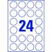 Avery E3613 Round Reward Stickers Self Adhesive 40 mm White 8 Sheets of 24 Labels 161204
