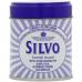 The image depicts the packaging of Reckitt Benckiser Group plc Cleaning and Maintenance Silvo Tarnish Guard Polish Wadding, with a weight of 75G. The product appears to be a creamy, waxy substance in a round container, with the Silvo logo prominently displayed. The background features a shiny surface with a tarnished area, suggesting the products use in removing tarnish from metal surfaces.