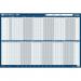 Sasco 2024 Staff Year Wall Planner with wet wipe pen & sticker pack, Blue, Board Mounted 2410228 [Each] 161257