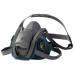 3M Reusable Half Mask Four Point Adjustment Head Harness Medium Grey Ref 6502QL *Up to 3 Day Leadtime*