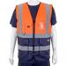 BSeen High-Vis Two Tone Executive Waistcoat 2XL Orange/Navy Ref HVWCTTORNXXL *Up to 3 Day Leadtime*
