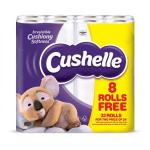 Cushelle Toilet Rolls 2-ply 180 Sheets White Ref 1102090 [Pack 24 Plus 8 FREE]  161680