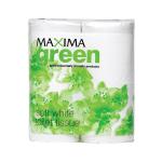 Maxima Green Toilet Rolls 2-Ply 110x95mm Pkd 4 Rolls of 320 Sheets White Ref 1102047 [Pack 36] 161683