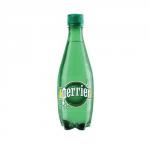 This photograph captures the iconic green Perrier Sparkling Mineral Water bottle, standing tall at 500ml. The plastic material adds a touch of convenience, making it perfect for on-the-go hydration. A pack of 24 ensures ample supply for all your refreshment needs.