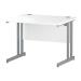 Trexus Rectangular Desk Silver Cantilever Leg 1000x800mm White Ref I000304