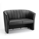 Trexus Tub 2 Seater Sofa Black Leather 970x510x460mm Ref BR000105