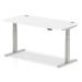 Trexus Sit Stand Desk With Cable Ports Silver Legs 1600x800mm White Ref HA01091