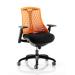 Trexus Flex Task Operator Chair With Arms Black Fabric Seat Orange Back Black Frame Ref KC0075