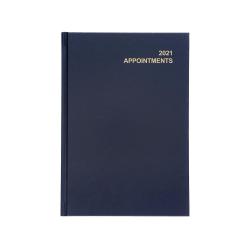 Cheap Stationery Supply of 5 Star Office 2021 Appointment Diary Day to Page Casebound and Sewn Vinyl Coated Board A5 210x148mm Blue 162056 Office Statationery
