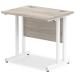 Trexus Rectangular Slim Desk White Cantilever Leg 800x600mm Grey Oak Ref I003061
