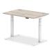 Trexus Sit Stand Desk With Cable Ports White Legs 1200x800mm Grey Oak Ref HA01170