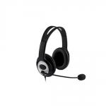 Microsoft LX-3000 Wired Stereo Headset Over the Head With Noise Cancellation With Microphone Black/Silver 162350