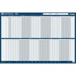 Sasco 2024 Staff Year Wall Planner with wet wipe pen & sticker pack, Blue, Poster Style 2410229 [Each] 162412