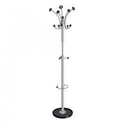 Cheap Stationery Supply of 5 Star Facilities Coat Stand with Revolving Head 5 Pegs 5 Hooks Base 380mm Height 1890mm Black/Chrome 162442 Office Statationery