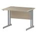 Trexus Rectangular Desk Silver Cantilever Leg 1000x800mm Maple Ref I000348