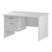 Trexus Rectangular Desk Panel End Leg 1200x800mm Fixed Pedestal 2 Drawers White Ref I002250