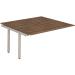 Trexus Bench Desk Double Extension Back to Back Configuration Silver Leg 1600x1600mm Walnut Ref BE209