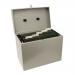 Metal File Box with 5 Suspension Files and 2 Keys Steel A4 Silver