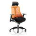 Trexus Flex Task Operator Chair With Arms And Headrest Blk Fabric Seat Orange Back Blk Frame Ref KC0107