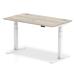 Trexus Sit Stand Desk With Cable Ports White Legs 1400x800mm Grey Oak Ref HA01172