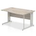 Trexus Wave Desk Right Hand Silver Cable Managed Leg 1400mm Grey Oak Ref I003131