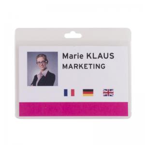 Tarifold Soft PVC Badge Holders Clear  Horizontal Pack 30 163452