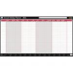 Sasco 2024 Annual Holiday Year Wall Planner with wet wipe pen & sticker pack, Black & Red, Poster Style 2410230 [Each] 163542