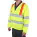 B-Seen High Visibility Long Sleeved Jerkin Large Saturn Yellow/Red Ref PKJENG(RT)L *Up to 3 Day Leadtime*
