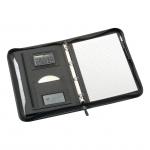 5 Star Office Zipped Conference Ring Binder with Calculator Capacity 30mm Leather Look A4 Black 163856