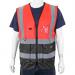 BSeen High-Vis Two Tone Executive Waistcoat Large Red/Black Ref HVWCTTREBLL *Up to 3 Day Leadtime*