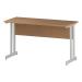 Trexus Rectangular Slim Desk White Cantilever Leg 1400x600mm Oak Ref I002654