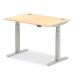 Trexus Sit Stand Desk With Cable Ports Silver Legs 1200x800mm Maple Ref HA01093