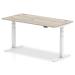 Trexus Sit Stand Desk With Cable Ports White Legs 1600x800mm Grey Oak Ref HA01174