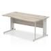Trexus Wave Desk Right Hand Silver Cable Managed Leg 1600mm Grey Oak Ref I003127
