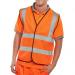 B-Seen High Visibility Waistcoat Full App Medium Orange/Black Piping Ref WCENGORM *Up to 3 Day Leadtime*