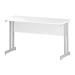 Trexus Rectangular Slim Desk White Cantilever Leg 1400x600mm White Ref I002202