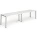 Trexus Bench Desk 2 Person Side to Side Configuration Silver Leg 2800x800mm White Ref BE375