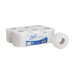 Scott Mini Jumbo Toilet Rolls 500 Sheets per roll 2-ply 400x90mm White Ref 8614 [Pack 12] 165575