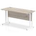 Trexus Rectangular Slim Desk White Cantilever Leg 1400x600mm Grey Oak Ref I003072