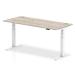 Trexus Sit Stand Desk With Cable Ports White Legs 1800x800mm Grey Oak Ref HA01176