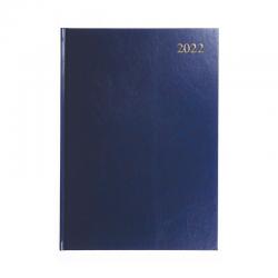 Cheap Stationery Supply of 5 Star Office 2022 Diary Day to Page Casebound and Sewn Vinyl Coated Board A4 297x210mm Blue 165894 Office Statationery