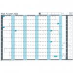 Sasco 2024 Value Year Wall Planner with wet wipe pen & sticker pack, Blue, Poster Style 2410237 [Each] 165985