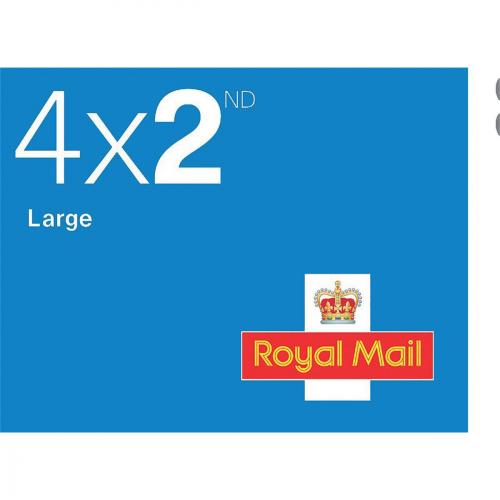Royal Mail Second Class Large Letter Stamps 25 x Book of 2C4L