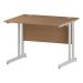 Trexus Rectangular Desk White Cantilever Leg 1000x800mm Oak Ref I002642