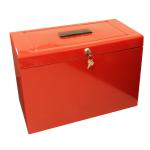 Metal File with 5 Suspension Files 2 Keys and Index Tabs Steel Foolscap Red 166507