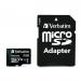 Verbatim Micro SDHC Card Including Adapter 32GB Black Ref 44083 166582